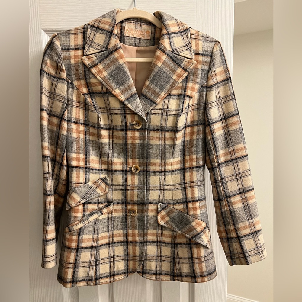 Vintage Pendleton plaid wool blazer